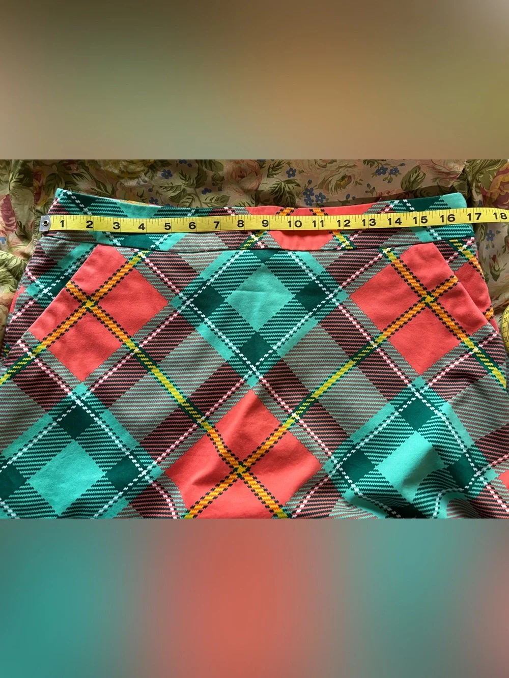 LOUDMOUTH Ladies GOLF SKORT skirt PLAID size 10 MINI ORANGE